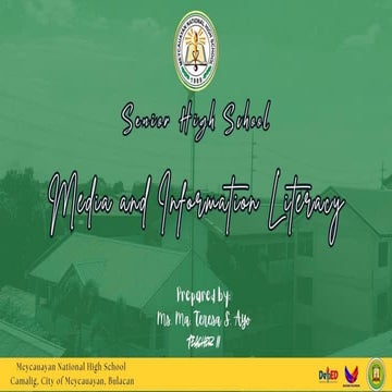 Media and Literacy lesson 6 Senior High SChool | PDF