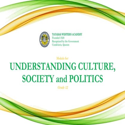 UCSP Understanding Culture, Society, and Politics