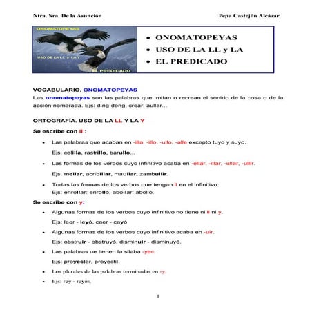 Ud. 11 Onom.. Uso de ll, y Predicado