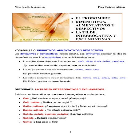 Ud. 5  Pronomb. Aumen. Dimin. Despec