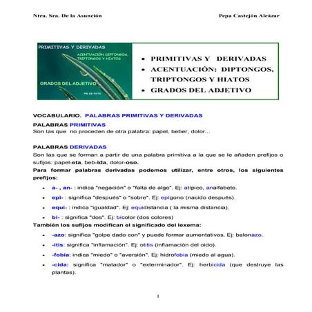 Ud. 4  Primit. Deriv. Acent  dipt. trip y  hiat