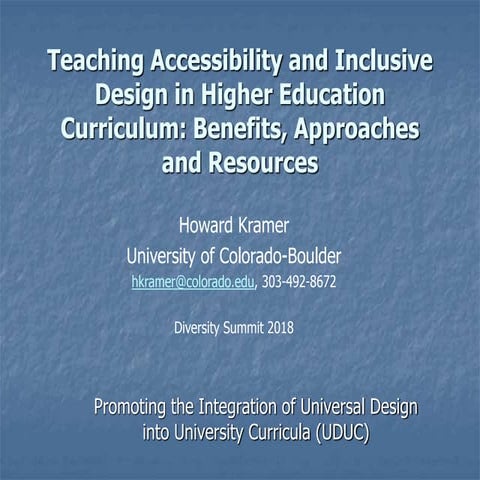 Teaching Accessibility and Inclusive Design in Higher Education Curriculum: B...