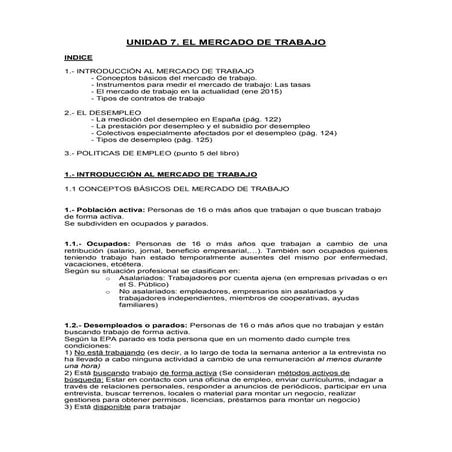 Ud 07. el mercado de trabajo