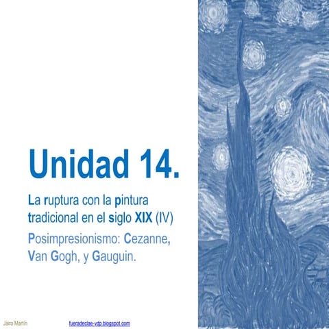 Ud 14.4  Pintura del XIX.  Posimpresionismo. Cezanne, Van Gogh y Gaugin