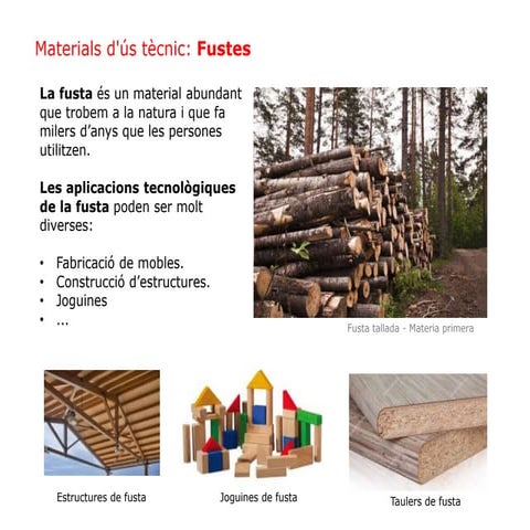 MATERIALS D'US TECNIC: FUSTES 