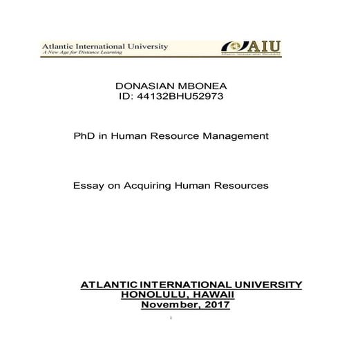 Ud44132 bhu52973 983173_essay on acquiring human resources - aiu(final)