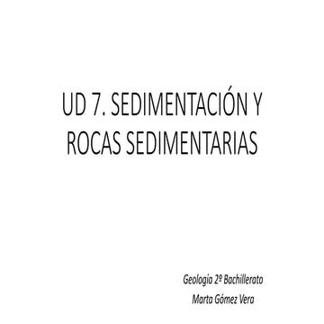 UD 7. Sedimentación y rocas sedimentarias