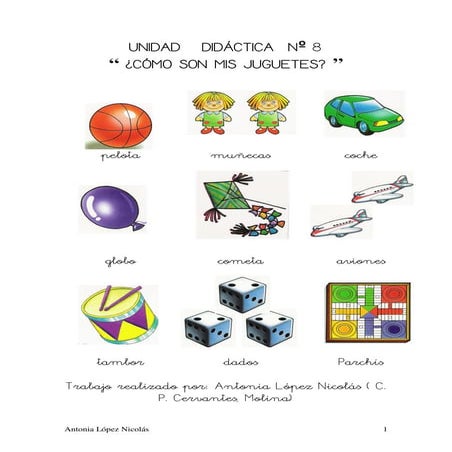 Ud 8   los juguetes - adjetivos demotrativos - antonia lopez nicolas