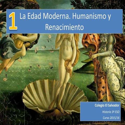Edad Moderna. Humanismo y Renacimiento (Tema 1)