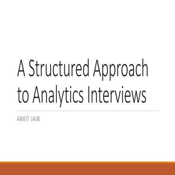 Structure Approach to Analytics Interviews