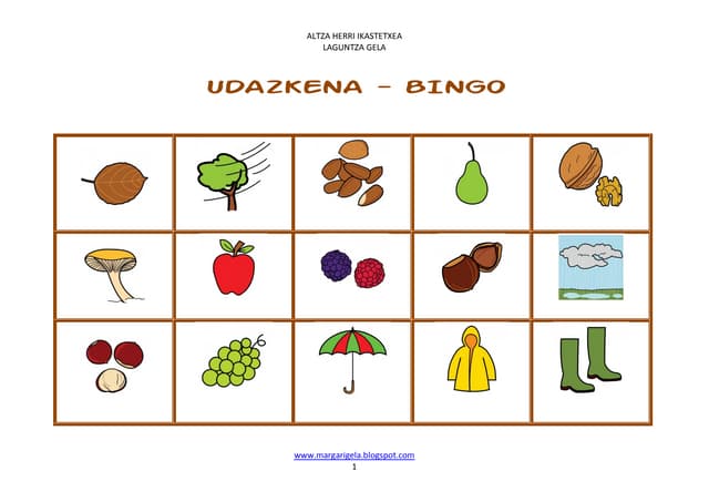 Udazkena - bingo