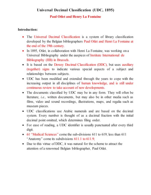 UNIVERSAL DECIMAL CLASSIFICATION-UDC