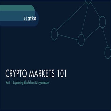 Cryptocurrency markets 101