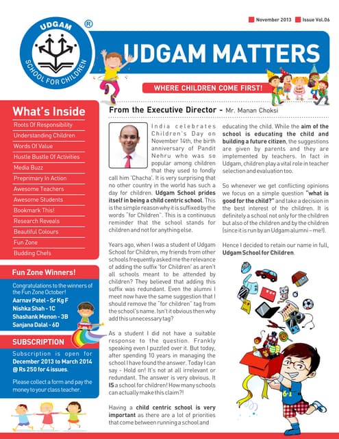 UDGAM MATTERS NOVEMBER 2013