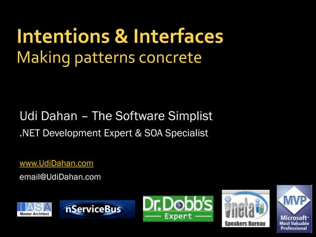 Udi Dahan Intentions And Interfaces