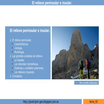 El relieve peninsular e insular