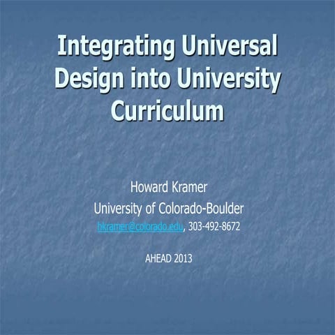 Ud in curriculum   ahead 2013