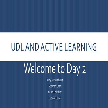 UDL and Active Learning Strategies