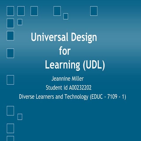 UDL Presentation: Sharing Ideas and Building Resources 