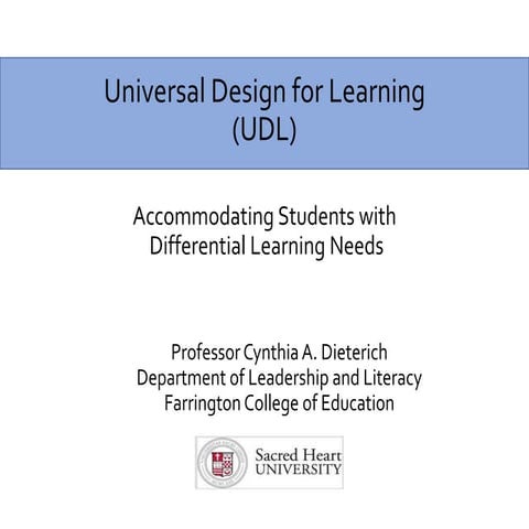 Sacred Heart University Universal Design for Learning