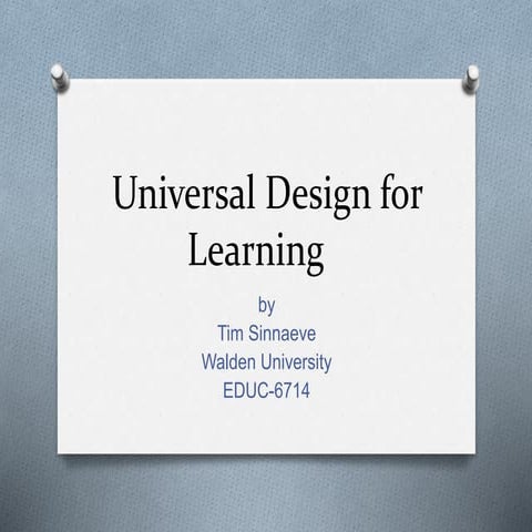 Universal Design for Learning (UDL)