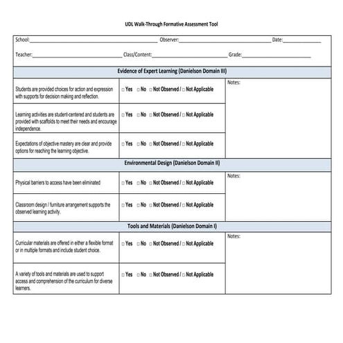 Nicole Norris - UDL walk through formative assessment tool 1