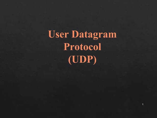 User Datagram protocol For Msc CS