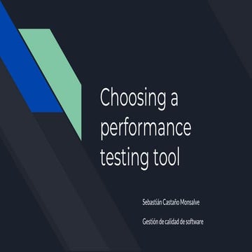 Choosing a performance testing tool