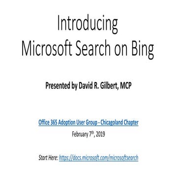Microsoft Search on Bing
