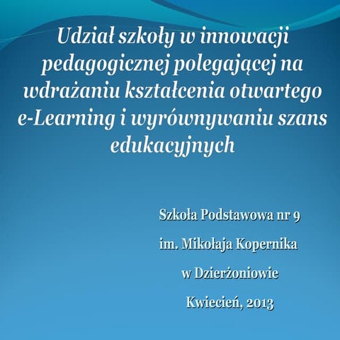Prezentacja e learning dsw | ODP