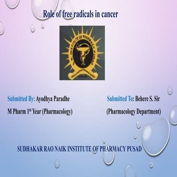 _Role_of_free_radicals_in_cancer M pharmacy Pharmacology