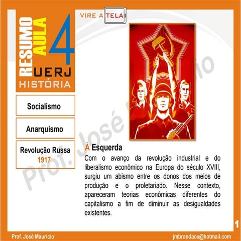 Socialismo, Anarquismo e Revolução Russa 1917