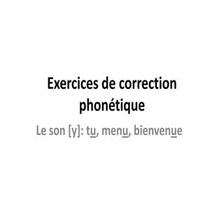  U exercices de correction phonétique