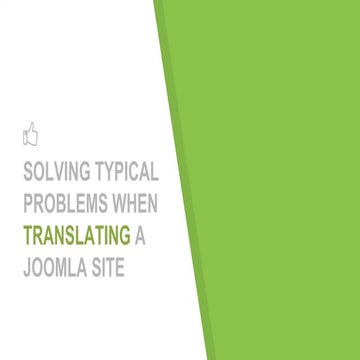 Solving common problems when translating joomla
