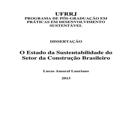 O Estado da Sustentabilidade no Setor da Construção Brasileiro