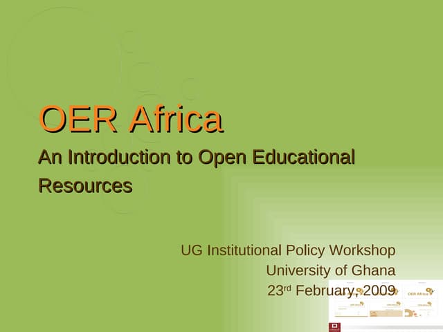Introducing OER Africa and OER Licensing