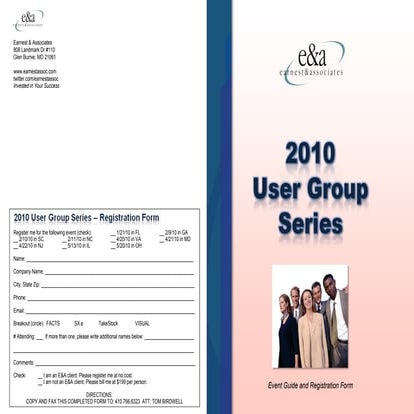 E&amp;A 2010 User Group Series