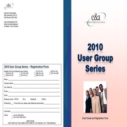 2010 E&amp;A User Group Series