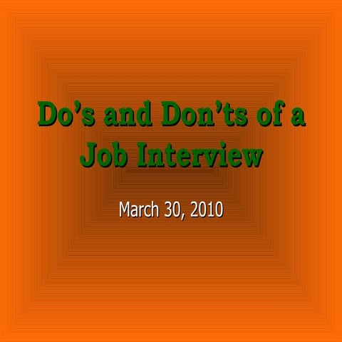 Do's and Don'ts of a Job Interview