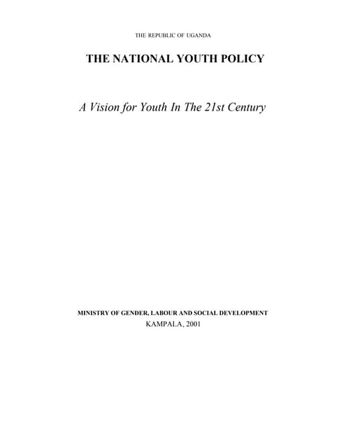 Uganda 2001 national_youth_policy | PDF