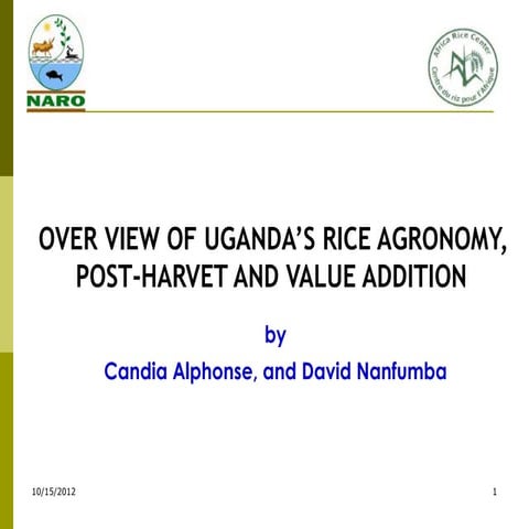 Uganda presentation agronomy and ph mechan bennin  2011