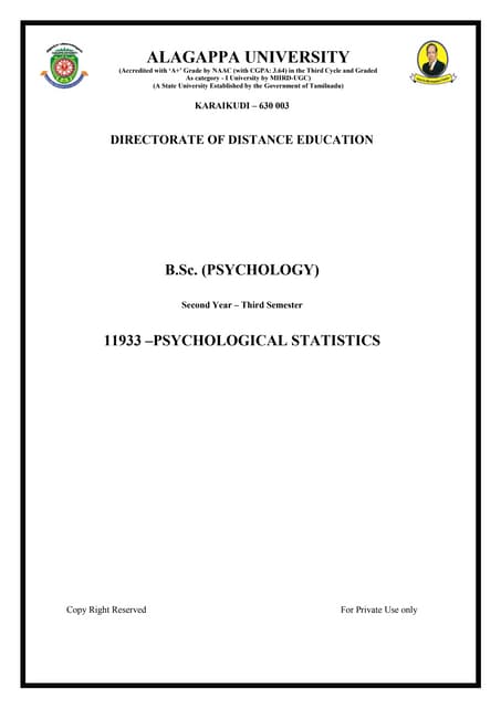 1 Introduction To Psychological Statistics Ppt 1 Introduction To Psychological Statistics Ppt