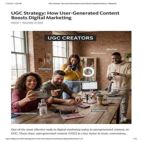UGC Strategy: How User-Generated Content Boosts Digital Marketing | PDF