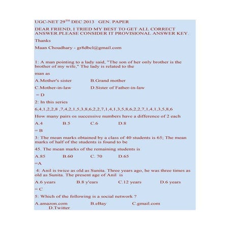 UGC-NET 29th dec 2013 solved gen. paper