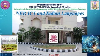 NEP, ICT and Indian Languages, Orientation & Sensitization Programme on NEP-2...