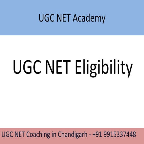 Ugc Net Eligibilty