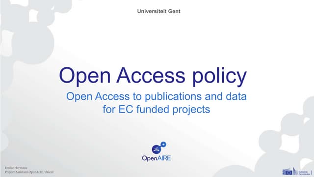 European Research at UGent: how to comply with open access mandate