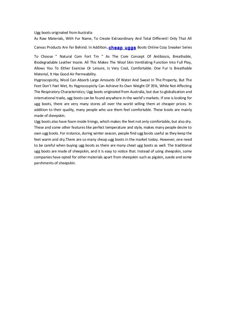 ugg boots originated