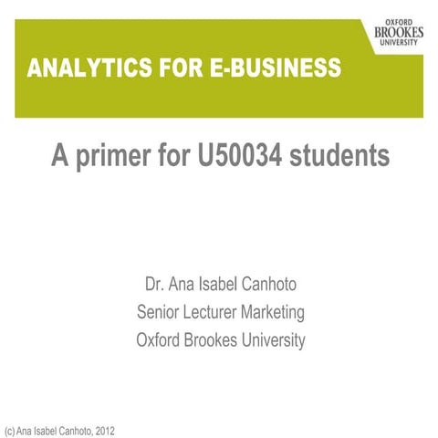 Introduction to business analytics
