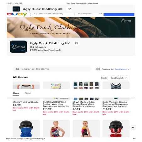 Ugly Duck Clothing UK  eBay Store